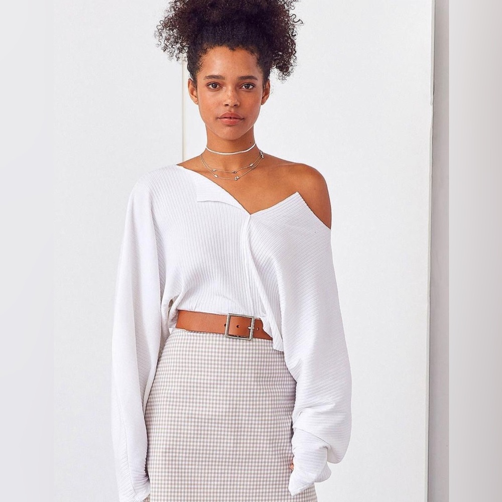 Urban Outfitters Kimchi Blue Riki Ribbed Cropped Top